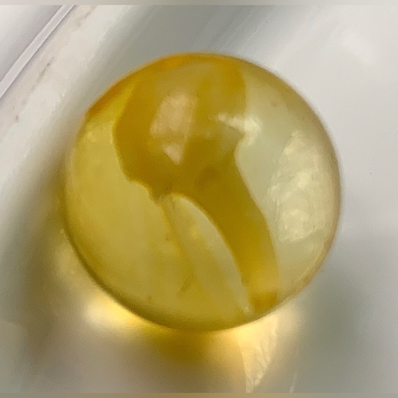 Vintage Yellow Egg Yolk Cat’s Claw Blown Glass Antique Marble - Picture 12 of 16